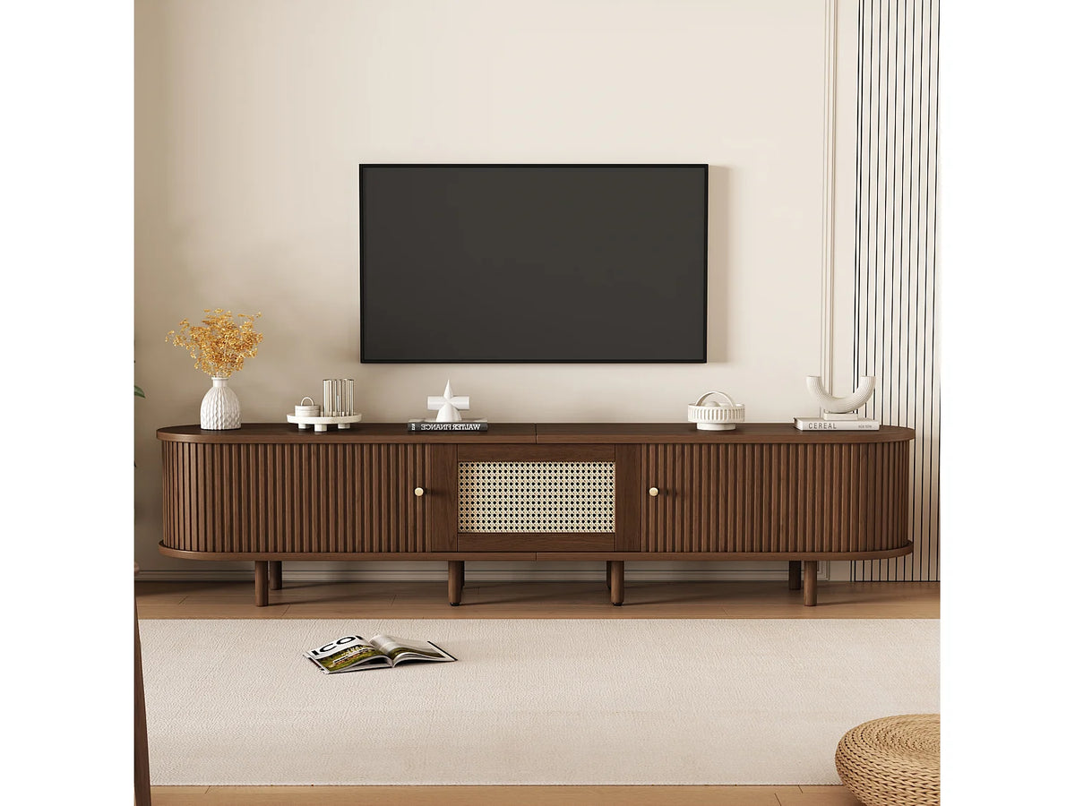 Meuble TV Effet Noyer 180 cm - MERAX