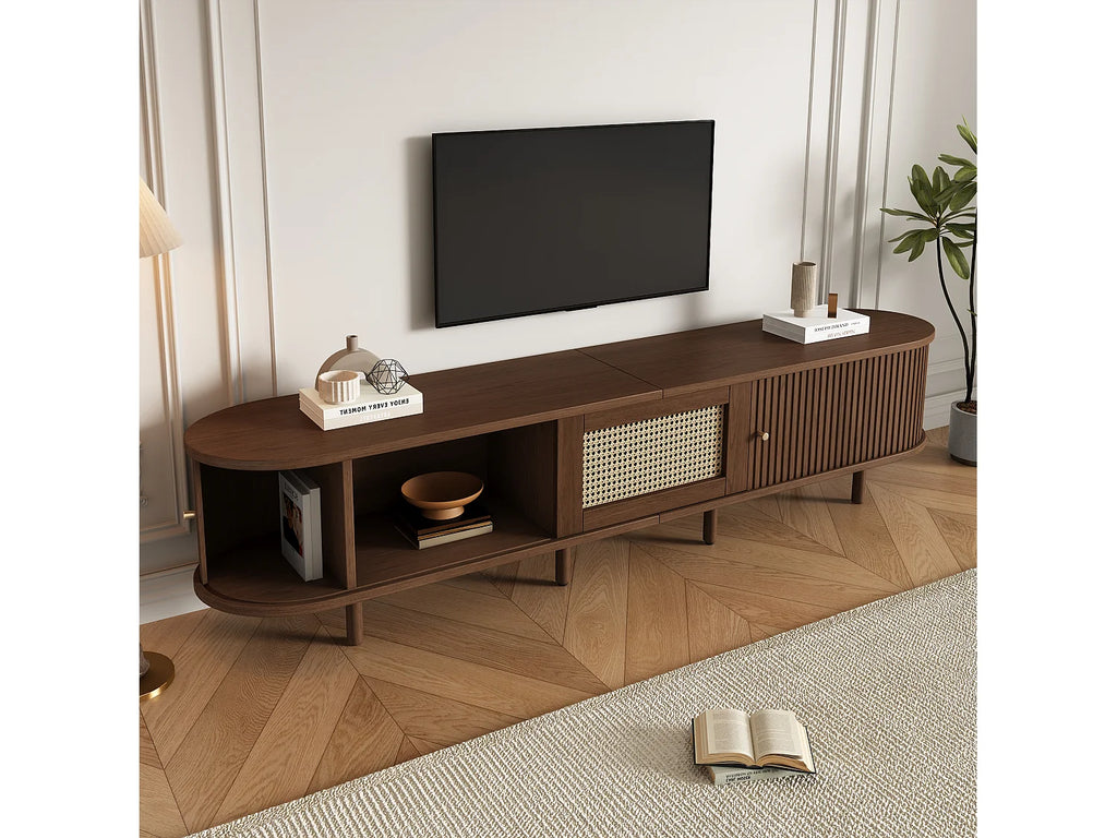 Meuble TV Effet Noyer 180 cm - MERAX vue 2