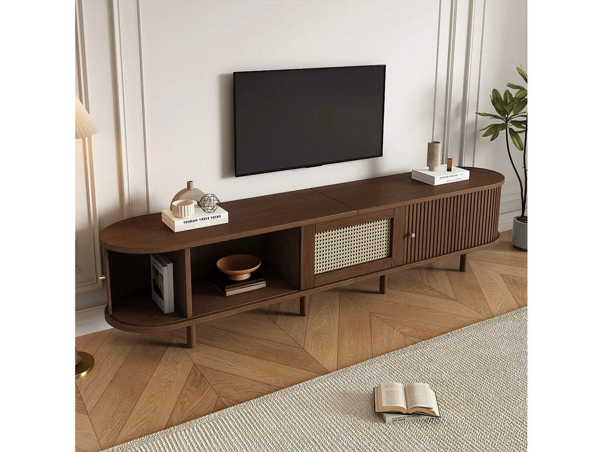 Meuble TV Effet Noyer 180 cm - MERAX vue 2