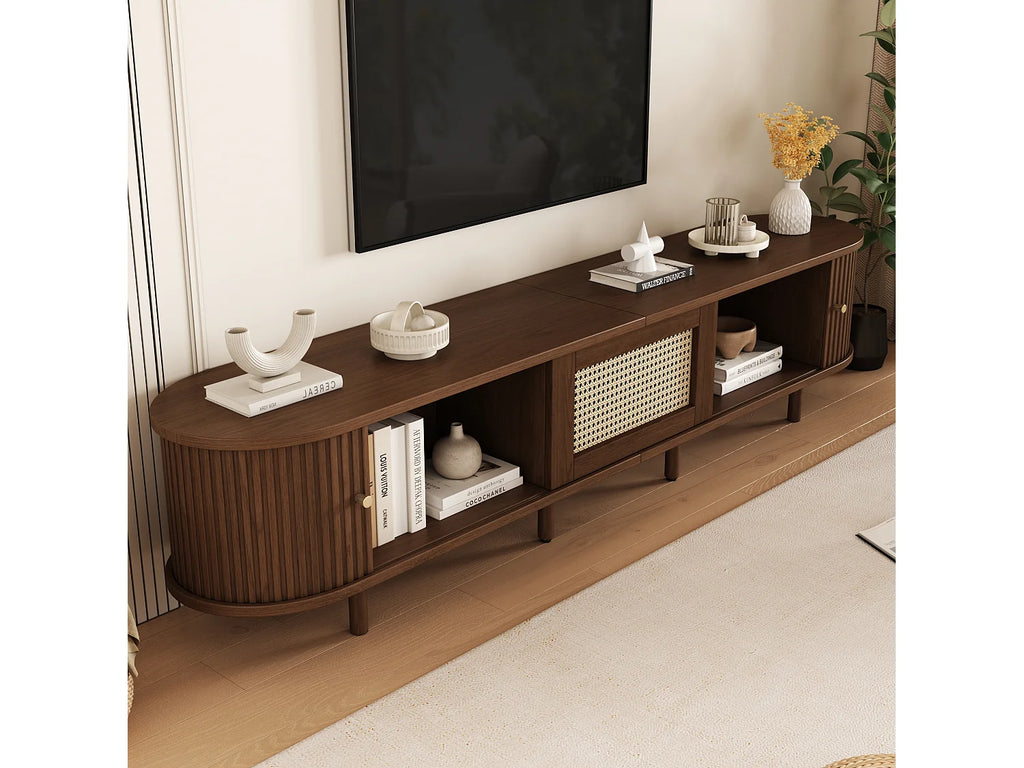 Meuble TV Effet Noyer 180 cm - MERAX vue 5