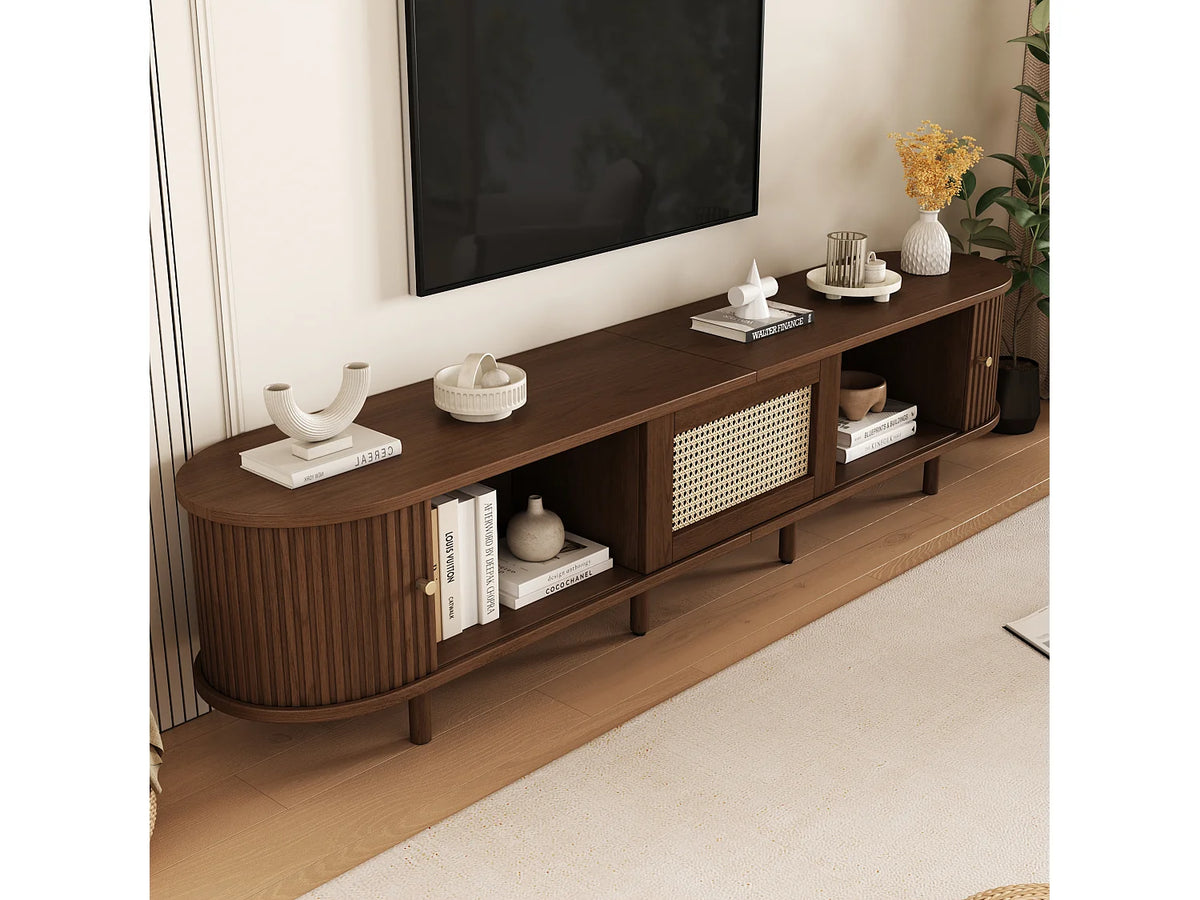 Meuble TV Effet Noyer 180 cm - MERAX vue 5