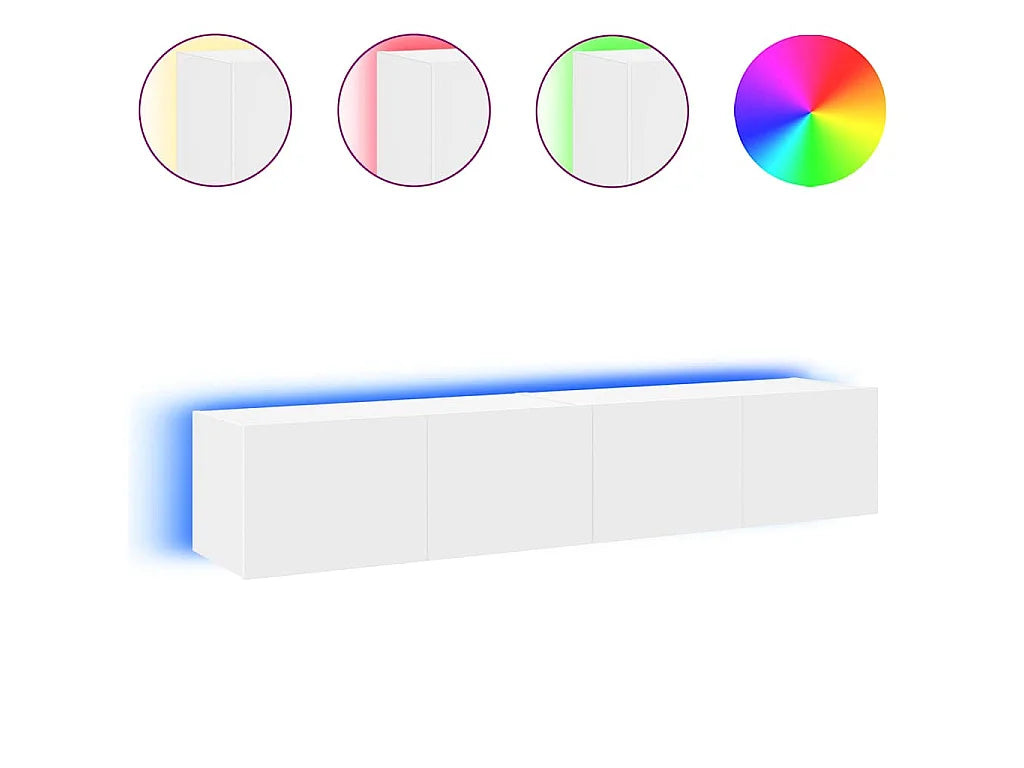 Meuble TV en Bois Blanc 160 cm - VIDAXL vue 10